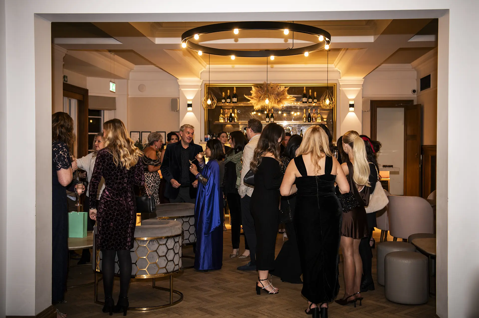 Pelham House Christmas party event guests The Garden Room bar