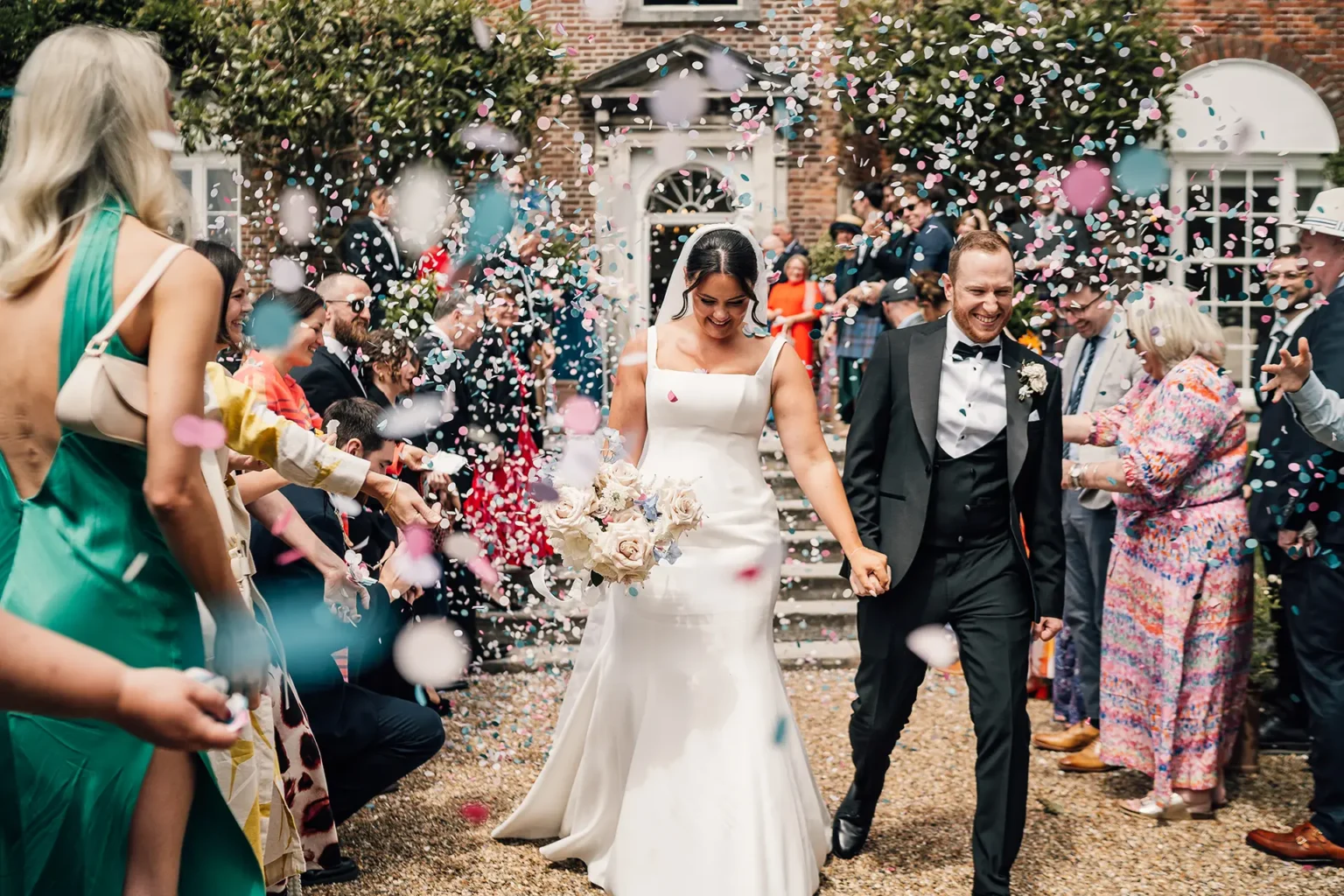 Bride and groom just married at Pelham House wedding venue